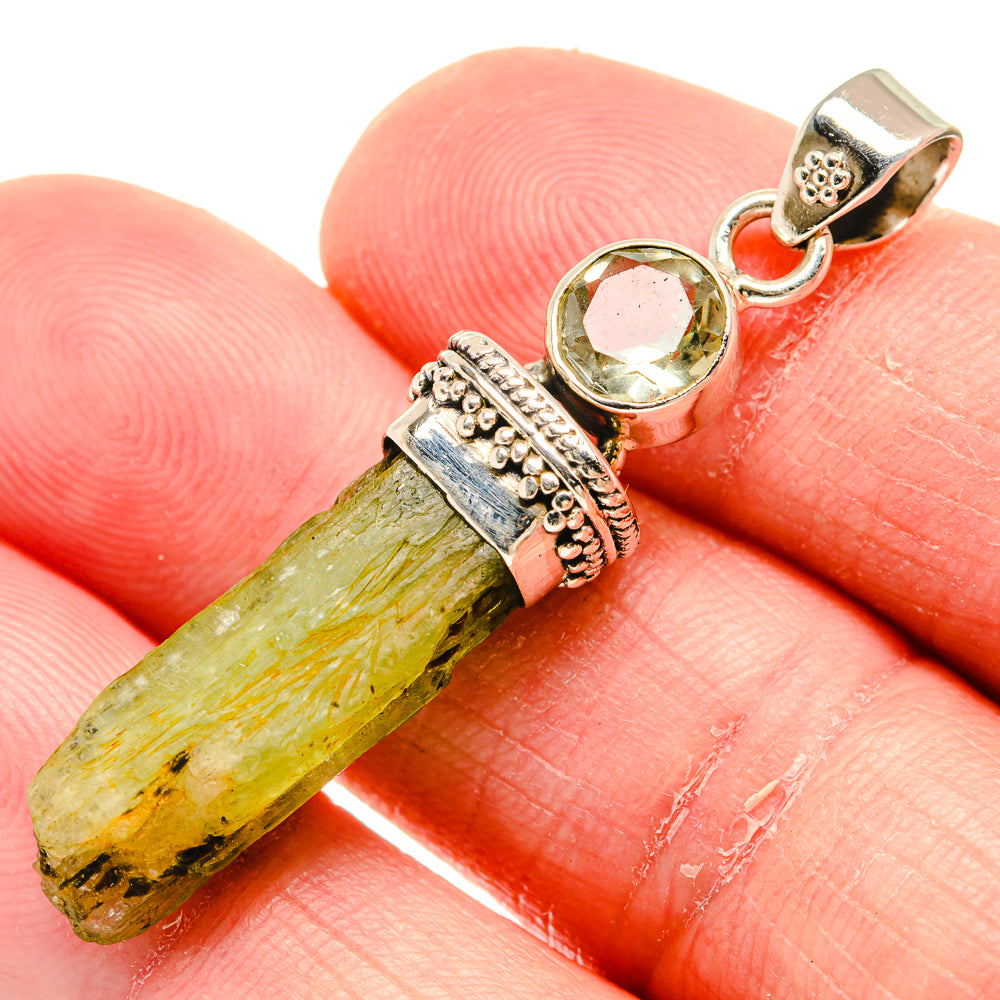 Green Tourmaline Pendants handcrafted by Anasilvercos - PD20609