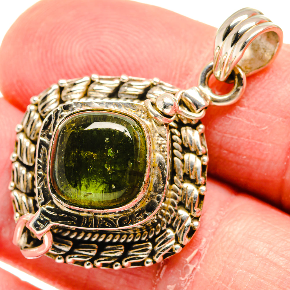 Green Tourmaline Pendants handcrafted by Anasilvercos - PD20622