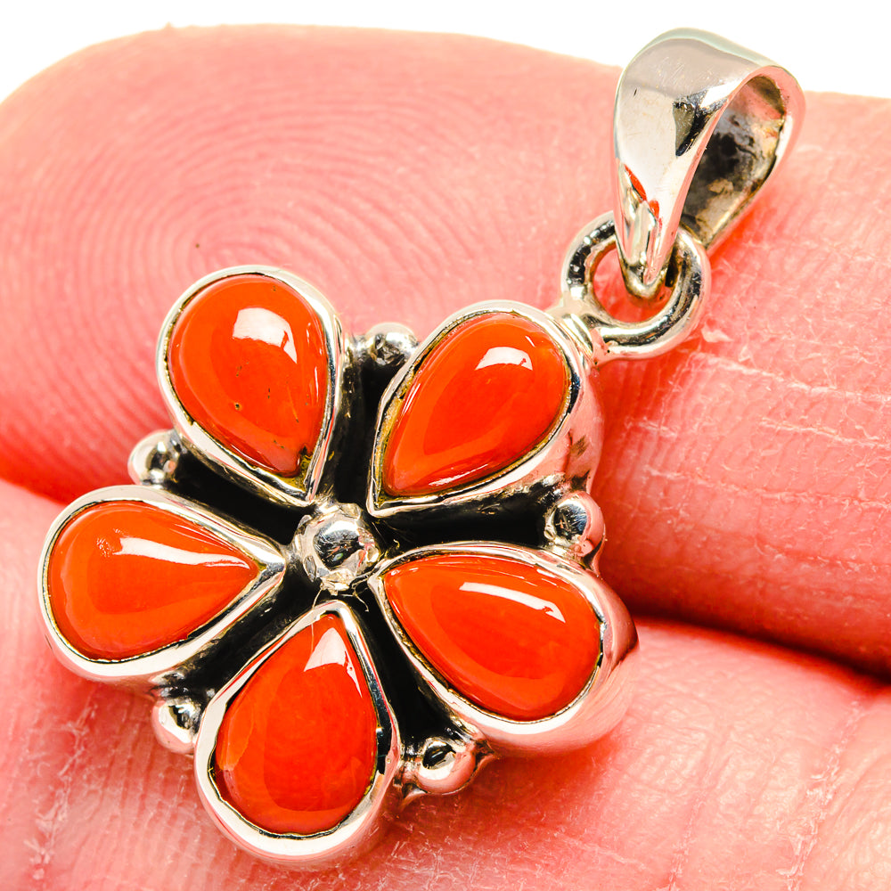Mediterranean Red Coral Pendants handcrafted by Anasilvercos - PD20638