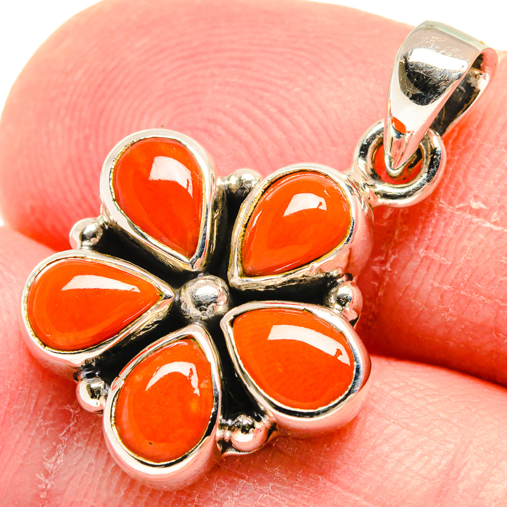 Mediterranean Red Coral Pendants handcrafted by Anasilvercos - PD20641