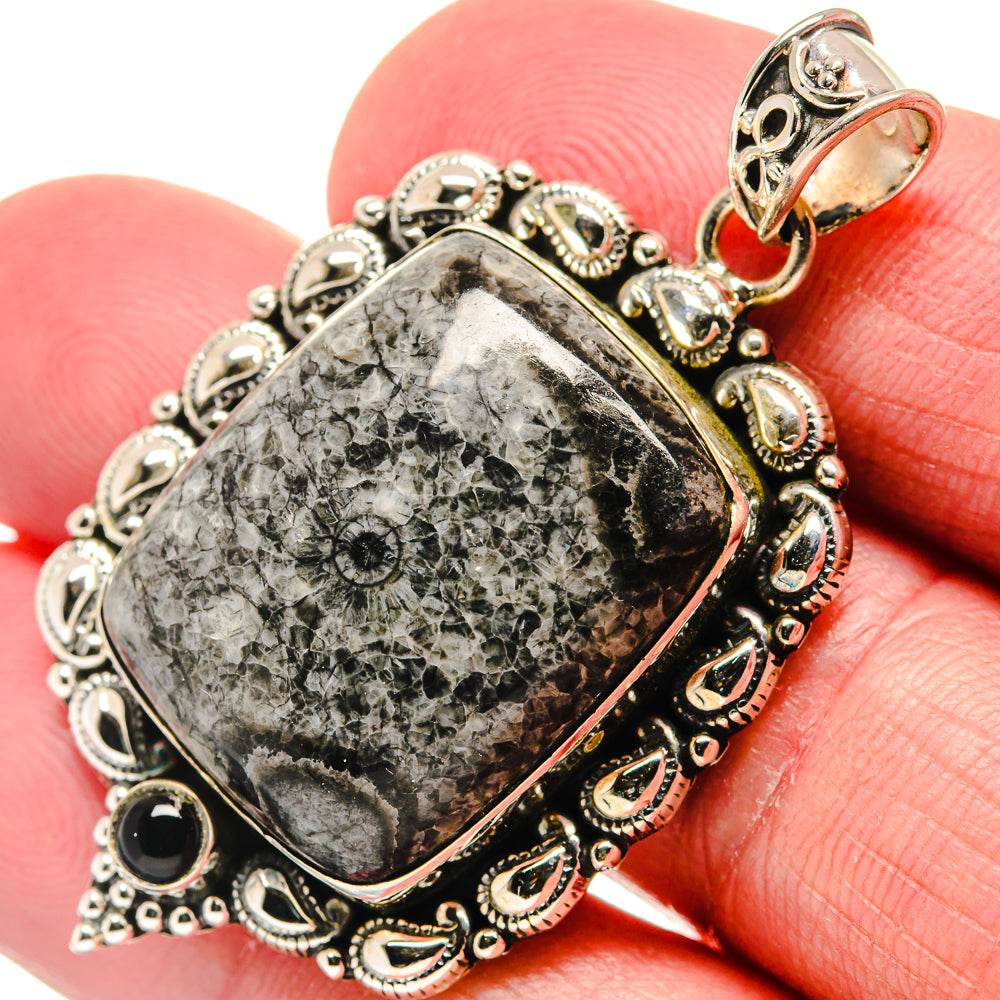 Moroccan Goniatite Fossil Pendants handcrafted by Anasilvercos - PD20648