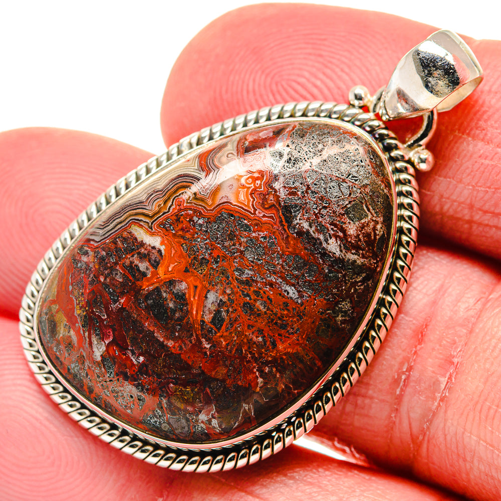 Crazy Lace Agate Pendants handcrafted by Anasilvercos - PD20662