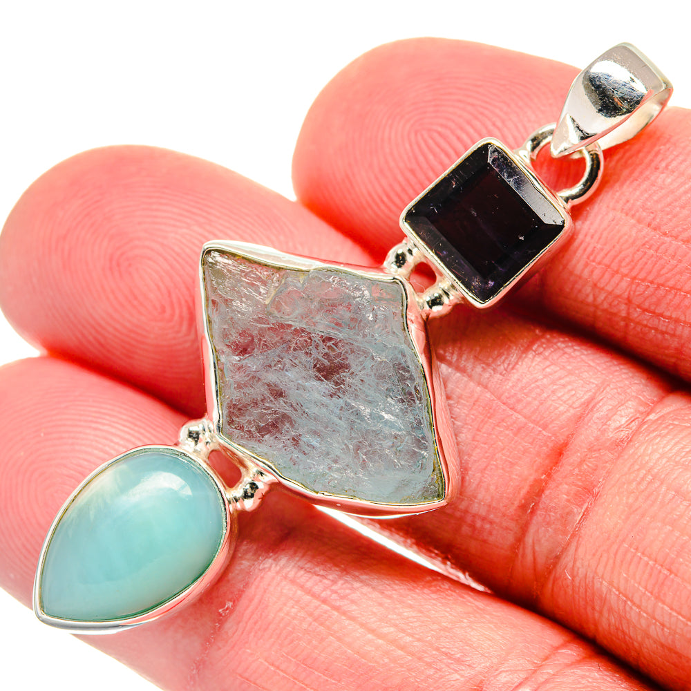 Aquamarine Pendants handcrafted by Anasilvercos - PD20695
