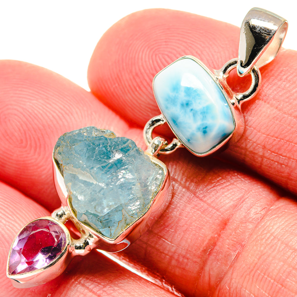 Aquamarine Pendants handcrafted by Anasilvercos - PD20696