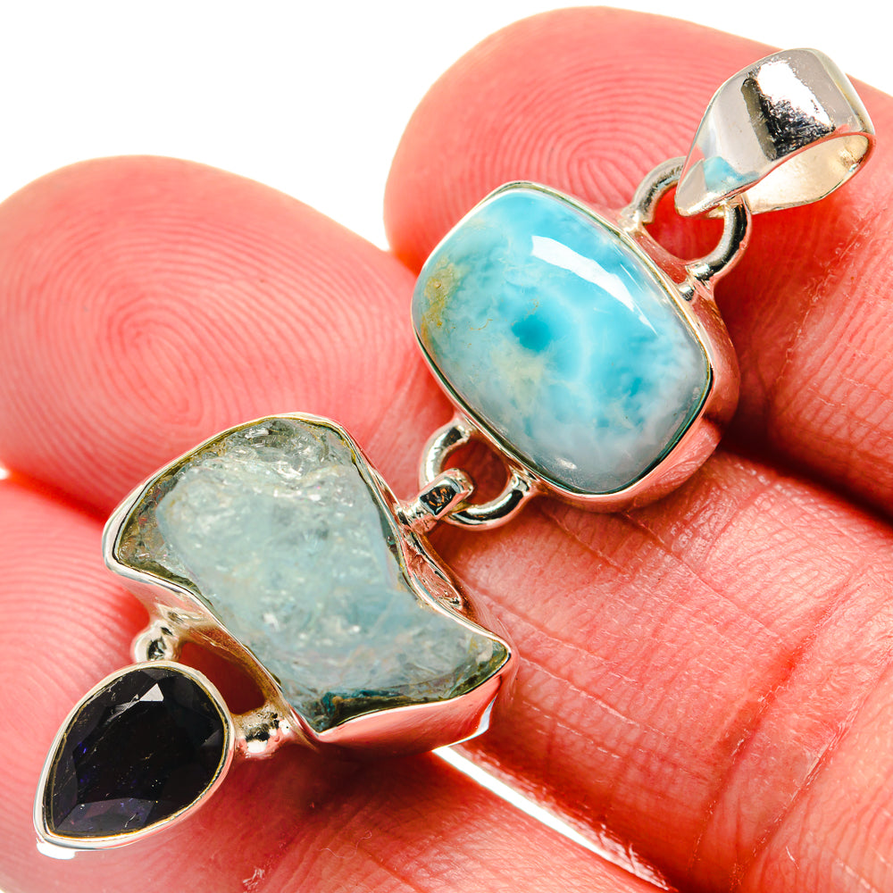 Aquamarine Pendants handcrafted by Anasilvercos - PD20697