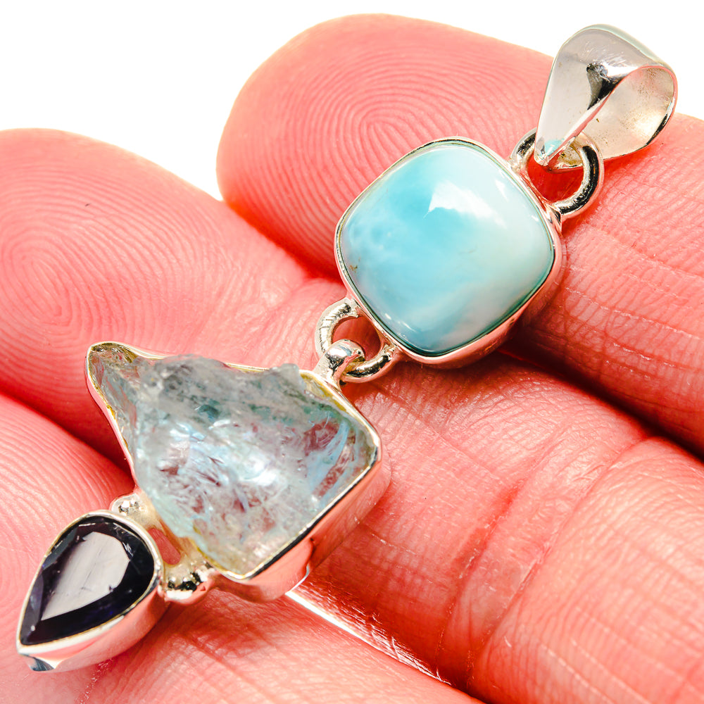 Aquamarine Pendants handcrafted by Anasilvercos - PD20700