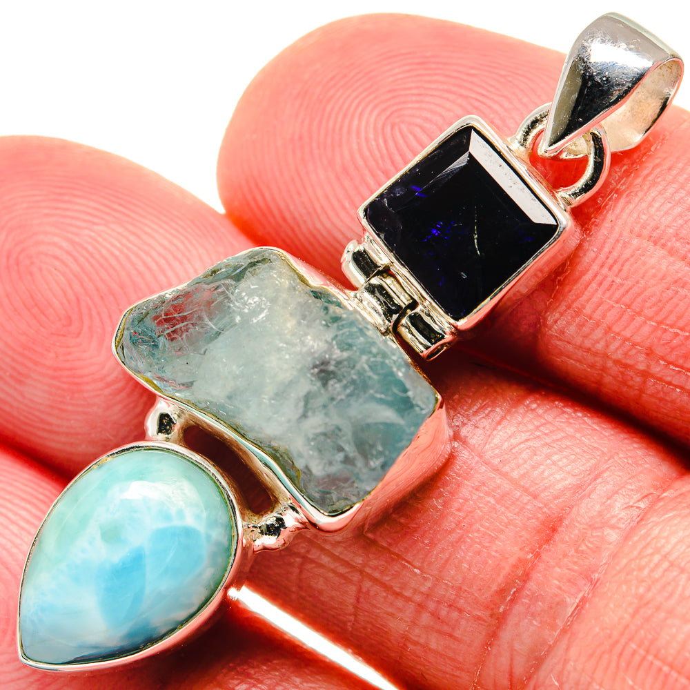Aquamarine Pendants handcrafted by Anasilvercos - PD20701