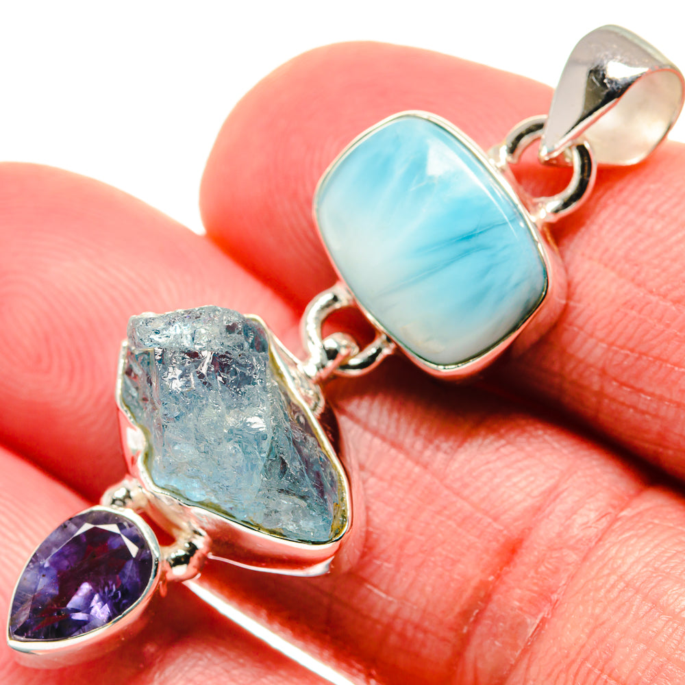 Aquamarine Pendants handcrafted by Anasilvercos - PD20702