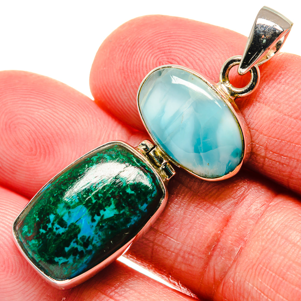 Chrysocolla Pendants handcrafted by Anasilvercos - PD20704