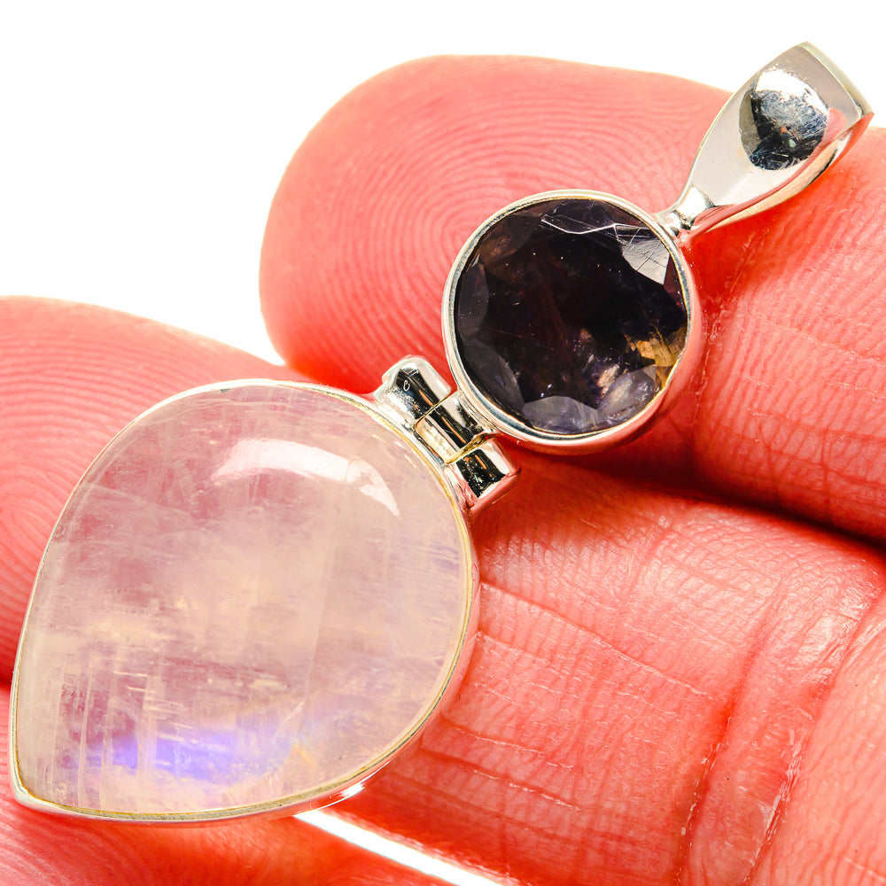 Rainbow Moonstone Pendants handcrafted by Anasilvercos - PD20710