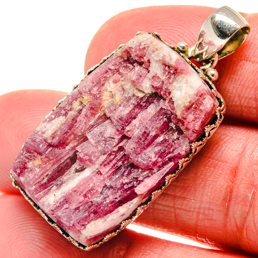 Pink Tourmaline In Quartz Pendants handcrafted by Anasilvercos - PD20717
