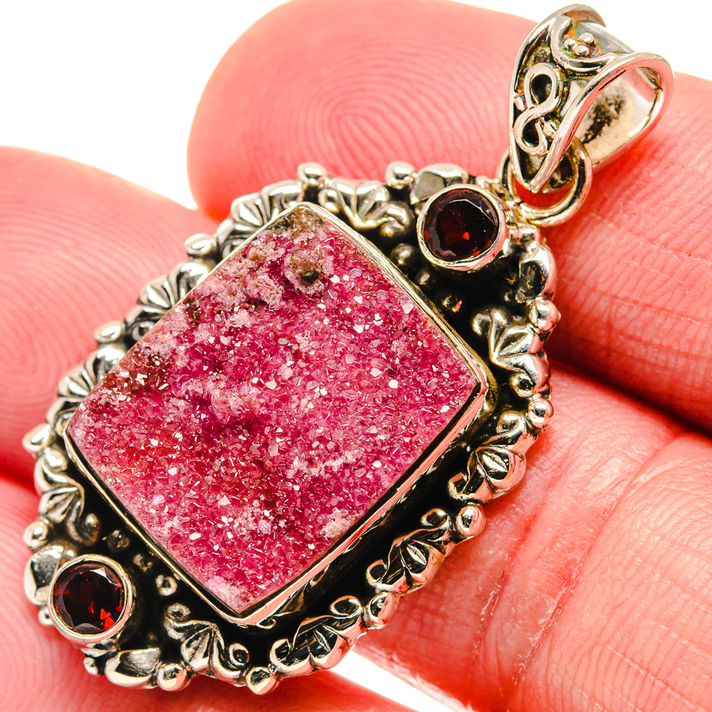 Cobalto Calcite Druzy Pendants handcrafted by Anasilvercos - PD20733