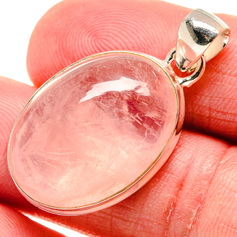 Rose Quartz Pendants handcrafted by Anasilvercos - PD20738