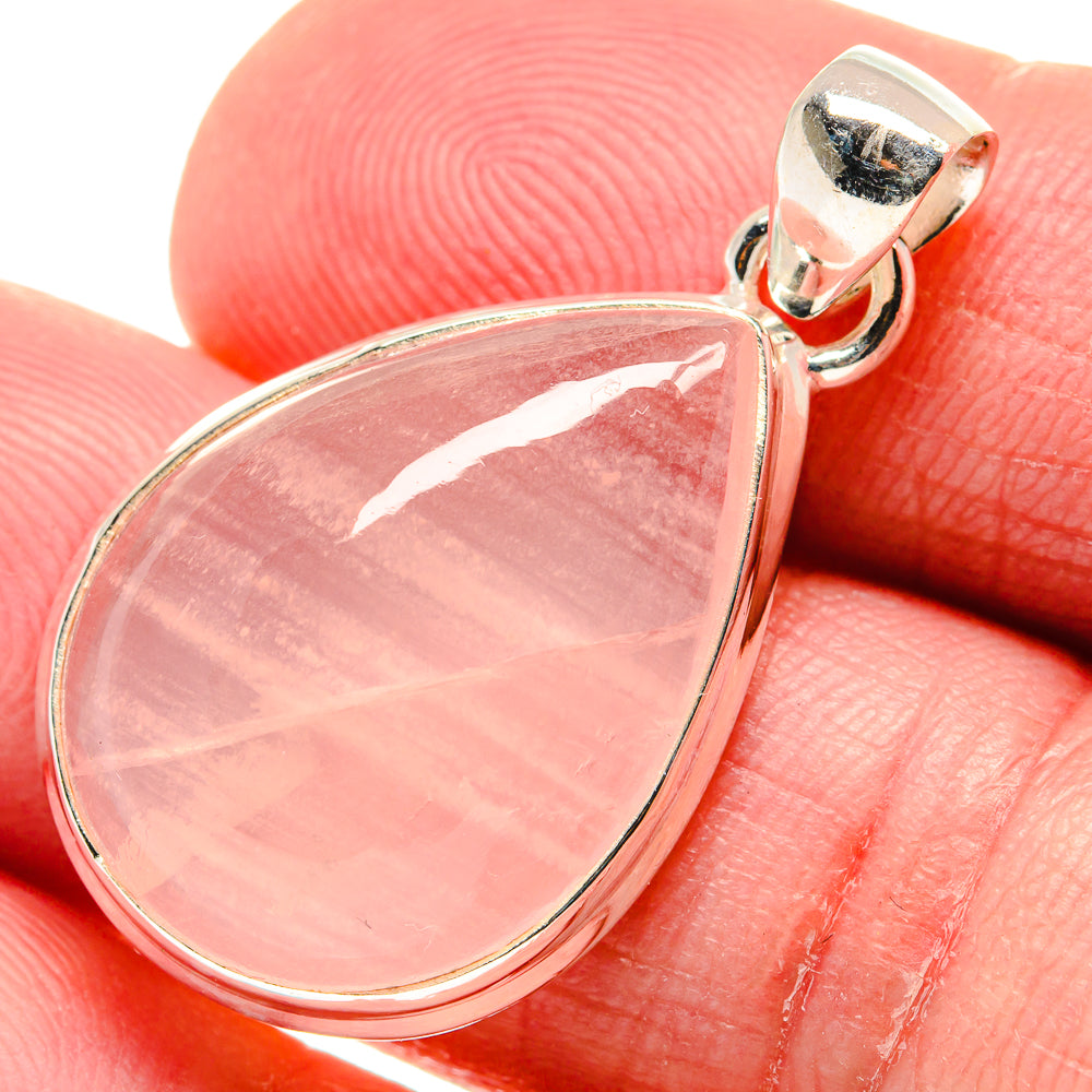 Rose Quartz Pendants handcrafted by Anasilvercos - PD20740