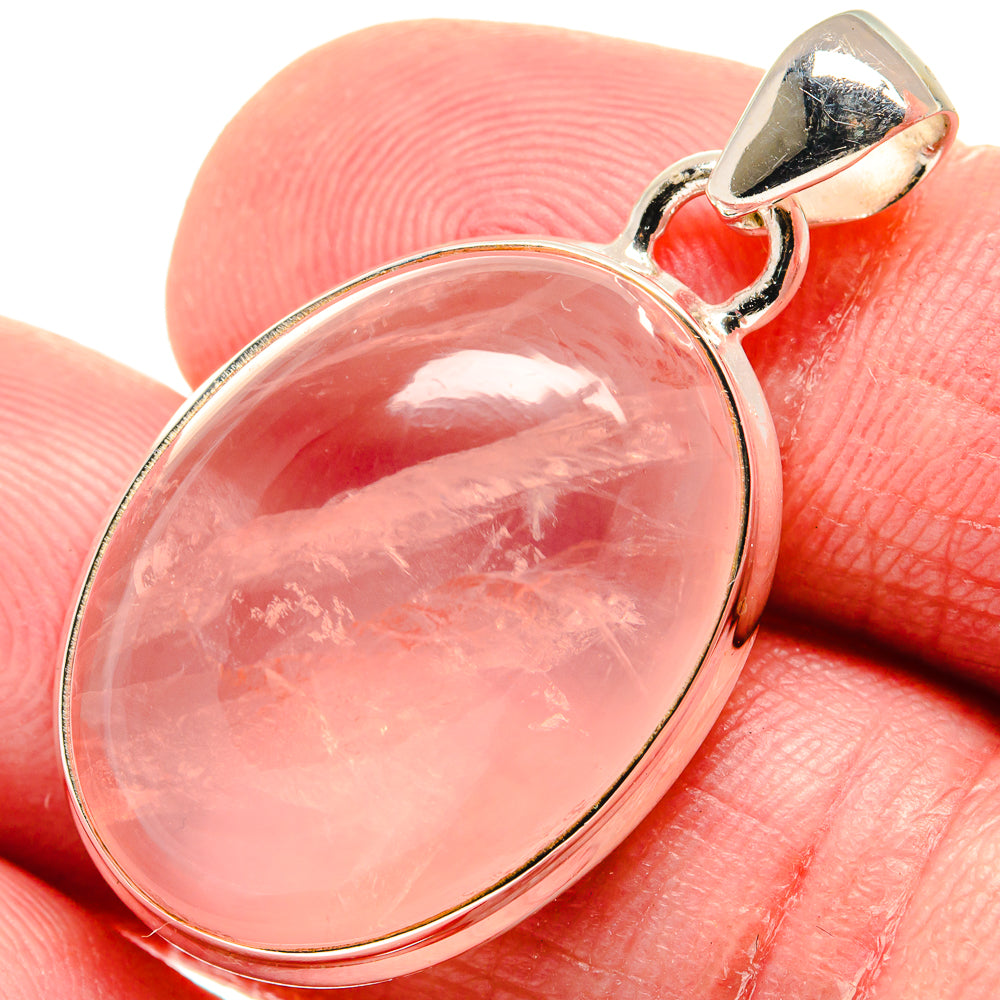 Rose Quartz Pendants handcrafted by Anasilvercos - PD20741