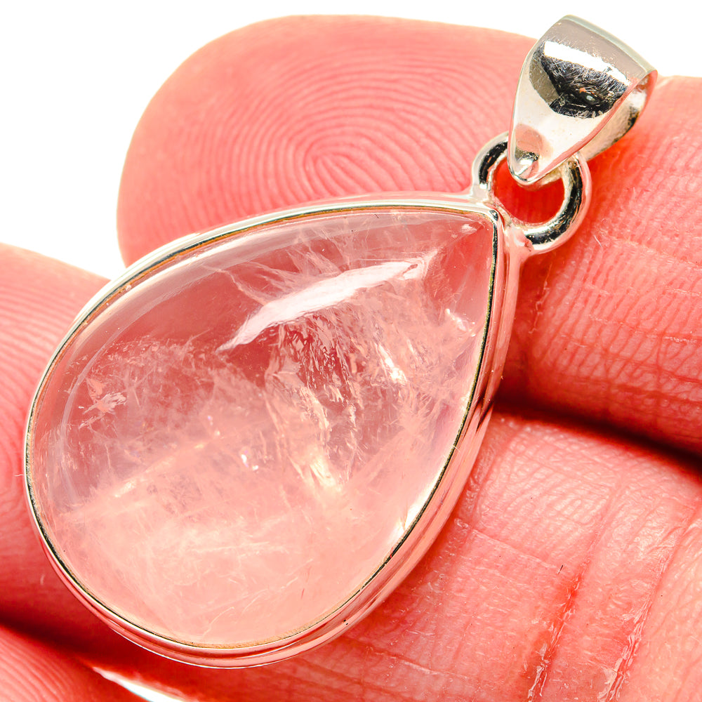 Rose Quartz Pendants handcrafted by Anasilvercos - PD20743