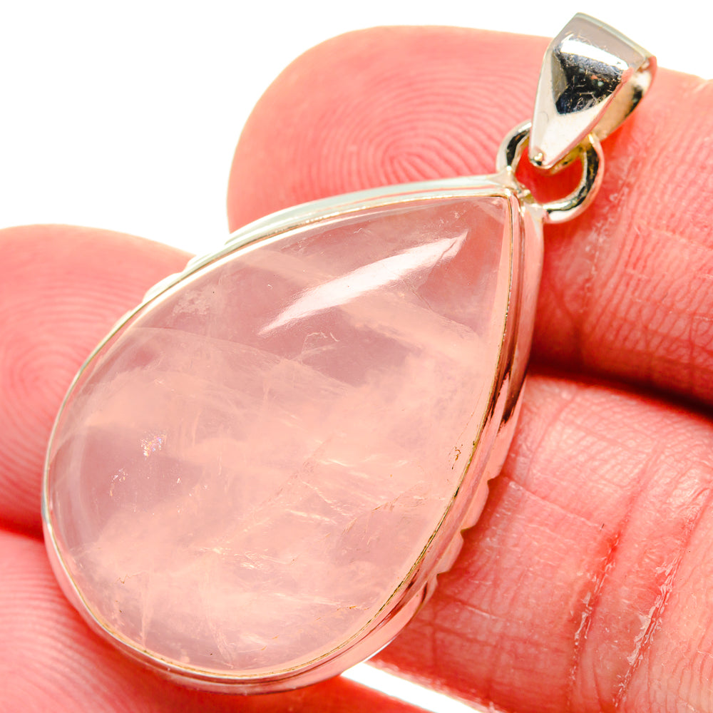 Rose Quartz Pendants handcrafted by Anasilvercos - PD20745
