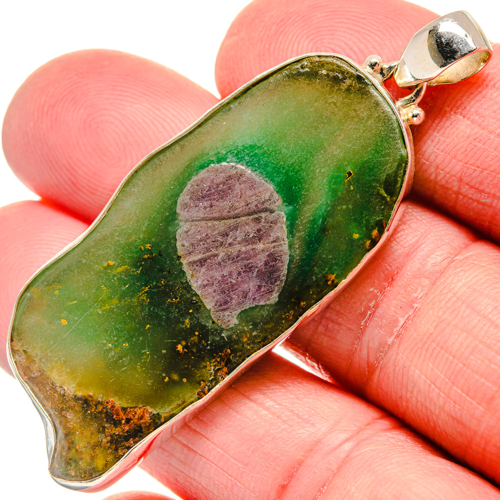 Ruby Fuchsite Pendants handcrafted by Anasilvercos - PD20766