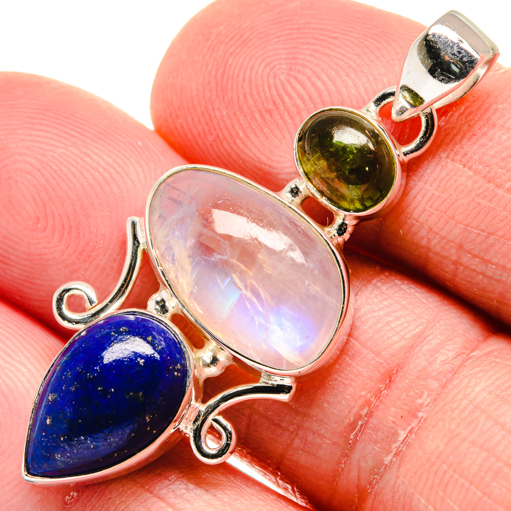Rainbow Moonstone Pendants handcrafted by Anasilvercos - PD20771