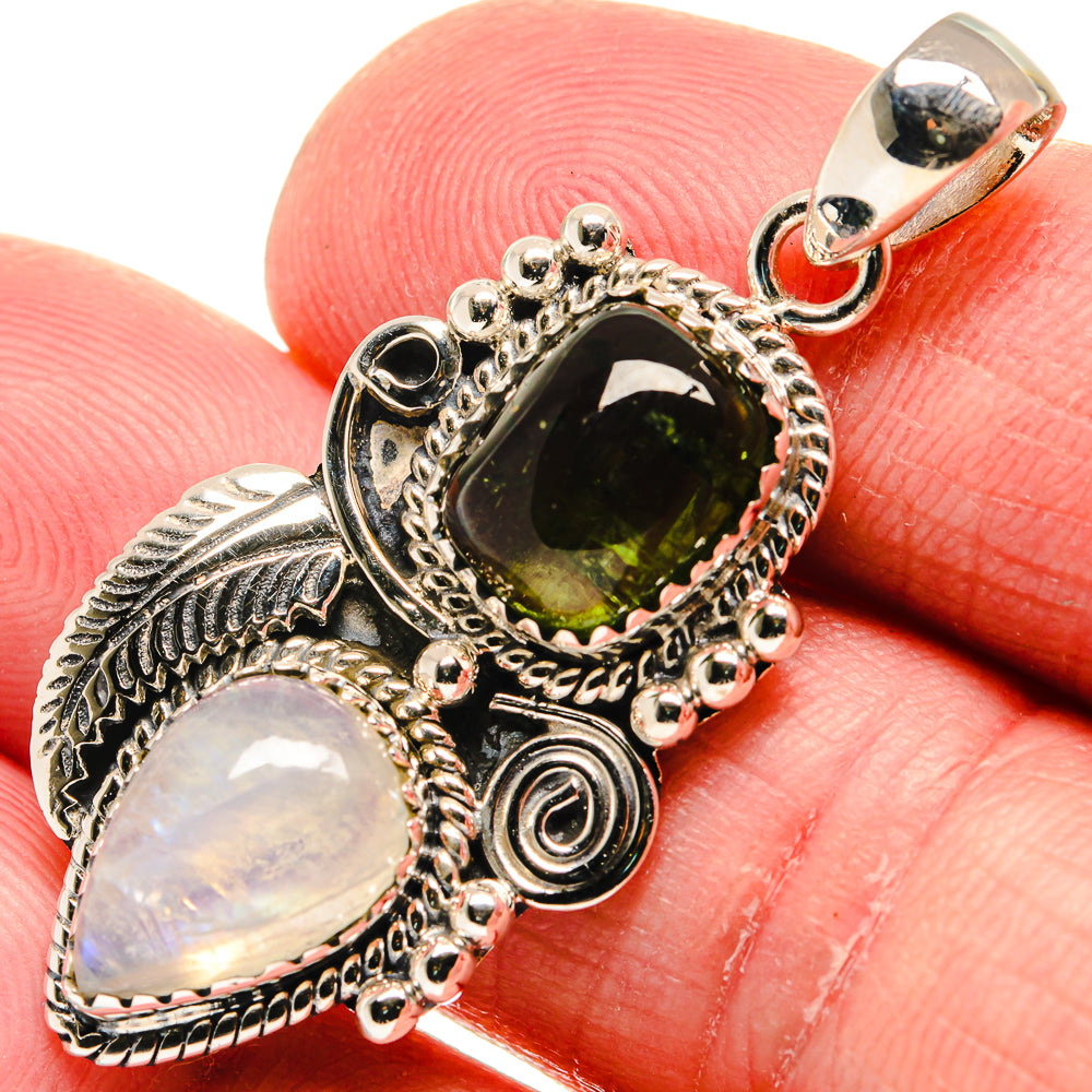 Rainbow Moonstone Pendants handcrafted by Anasilvercos - PD20775