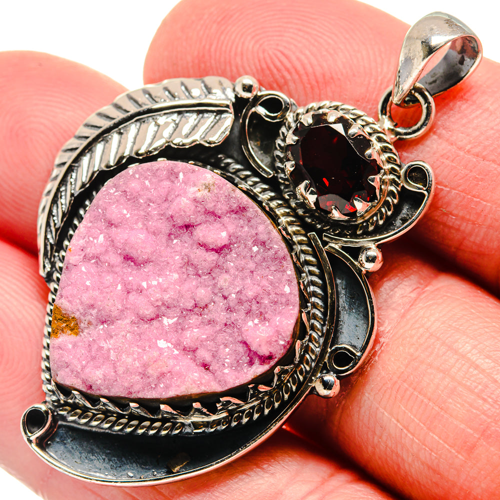 Cobalto Calcite Druzy Pendants handcrafted by Anasilvercos - PD20781