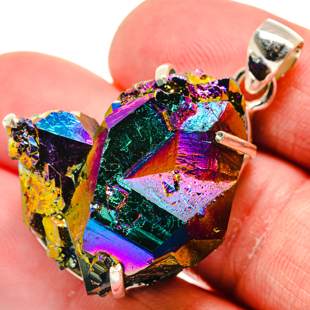 Titanium Sunshine Druzy Pendants handcrafted by Anasilvercos - PD20782