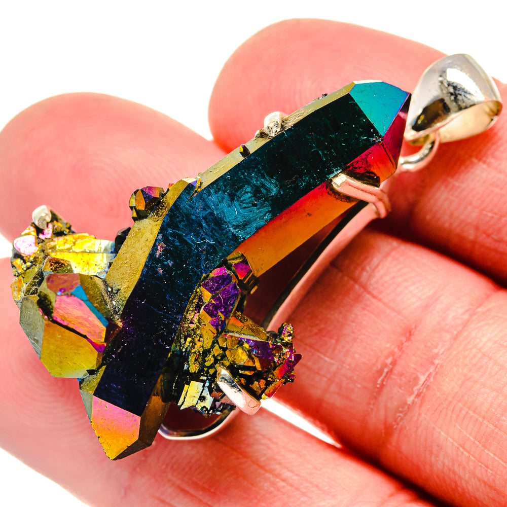 Titanium Sunshine Druzy Pendants handcrafted by Anasilvercos - PD20783