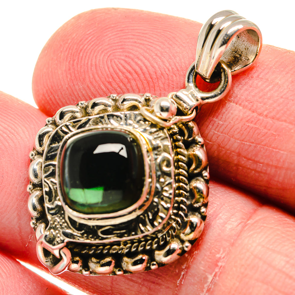 Green Tourmaline Pendants handcrafted by Anasilvercos - PD20790