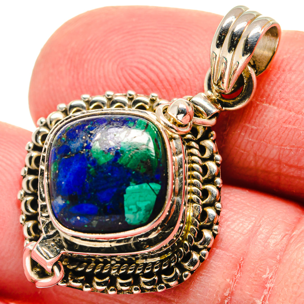 Malachite In Chrysocolla Pendants handcrafted by Anasilvercos - PD20798