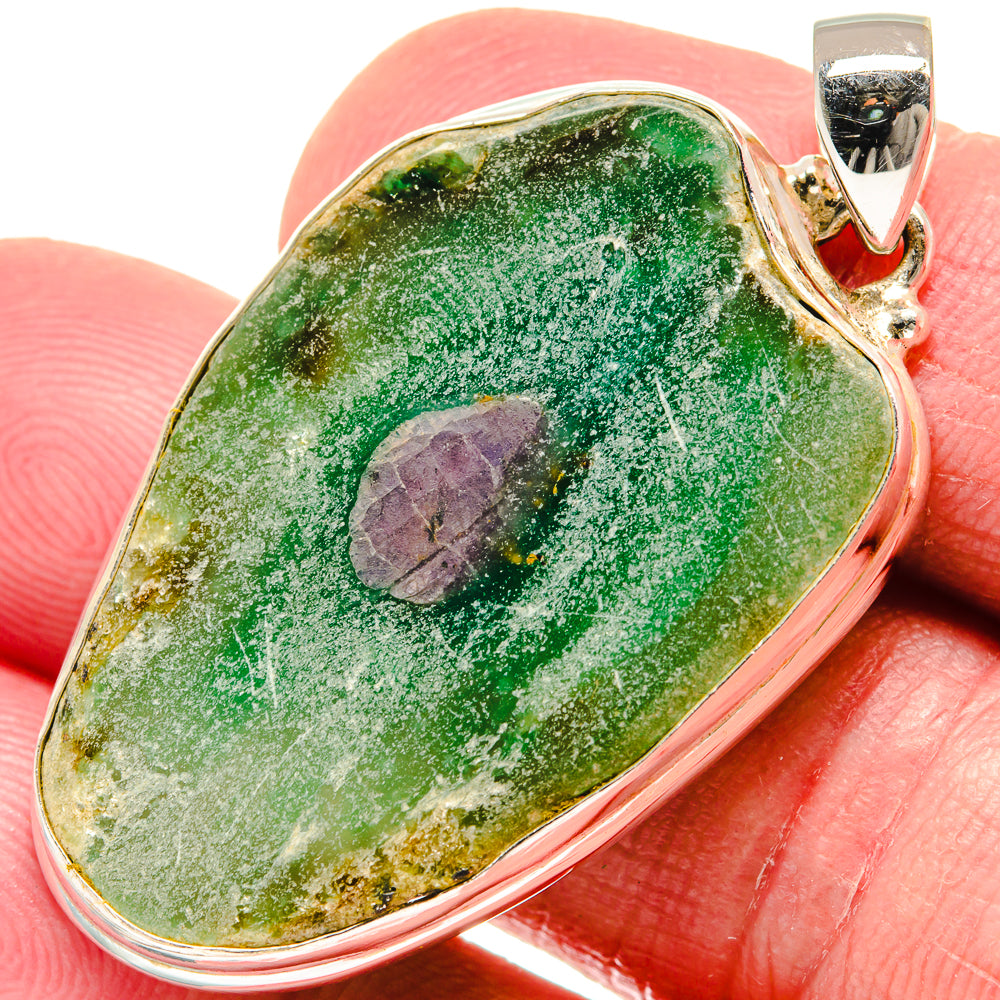 Ruby Fuchsite Pendants handcrafted by Anasilvercos - PD20805