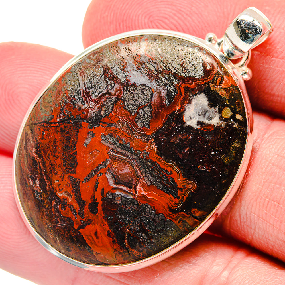 Crazy Lace Agate Pendants handcrafted by Anasilvercos - PD20812