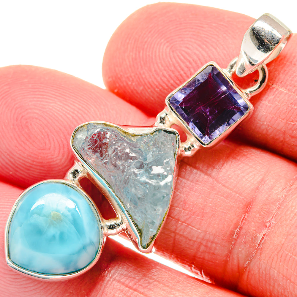 Aquamarine Pendants handcrafted by Anasilvercos - PD20838