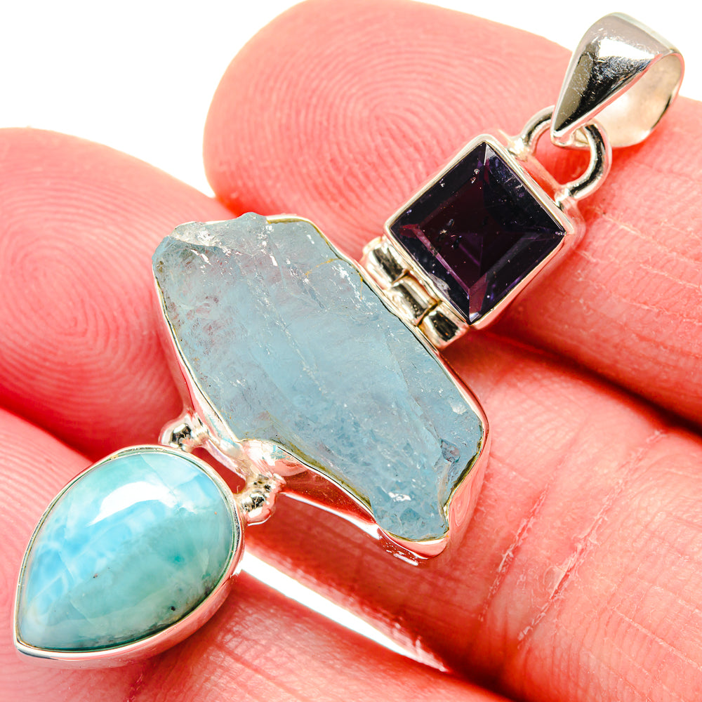 Aquamarine Pendants handcrafted by Anasilvercos - PD20842