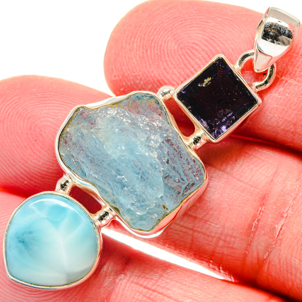 Aquamarine Pendants handcrafted by Anasilvercos - PD20843