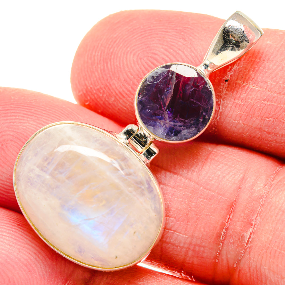 Rainbow Moonstone Pendants handcrafted by Anasilvercos - PD20851