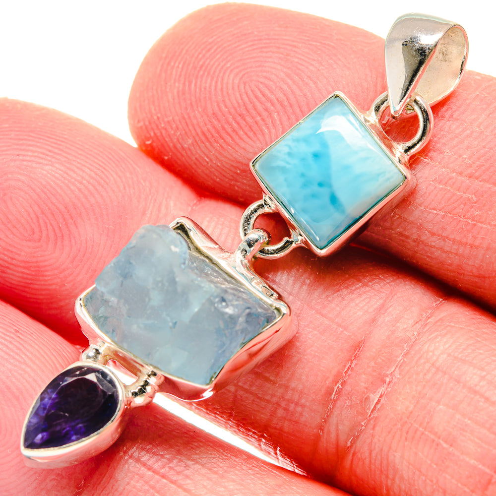Aquamarine Pendants handcrafted by Anasilvercos - PD20855