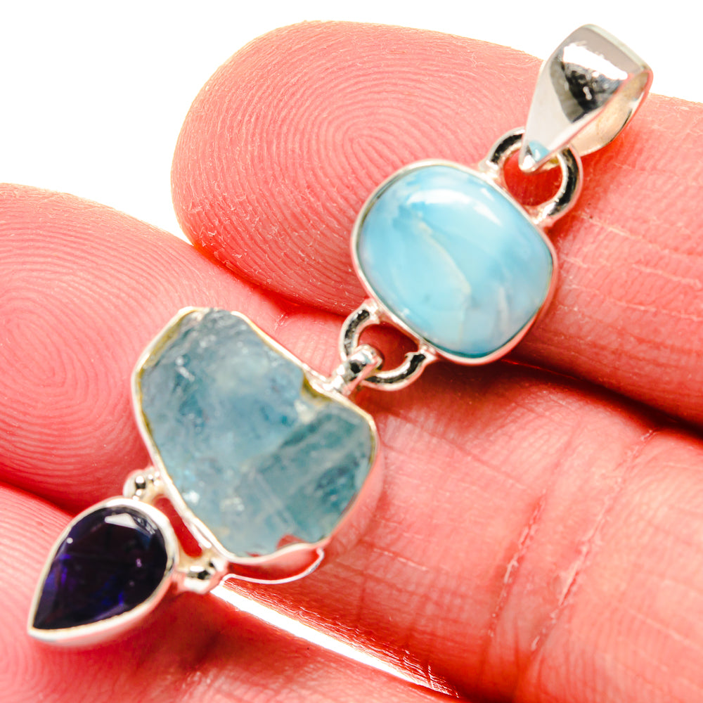 Aquamarine Pendants handcrafted by Anasilvercos - PD20861