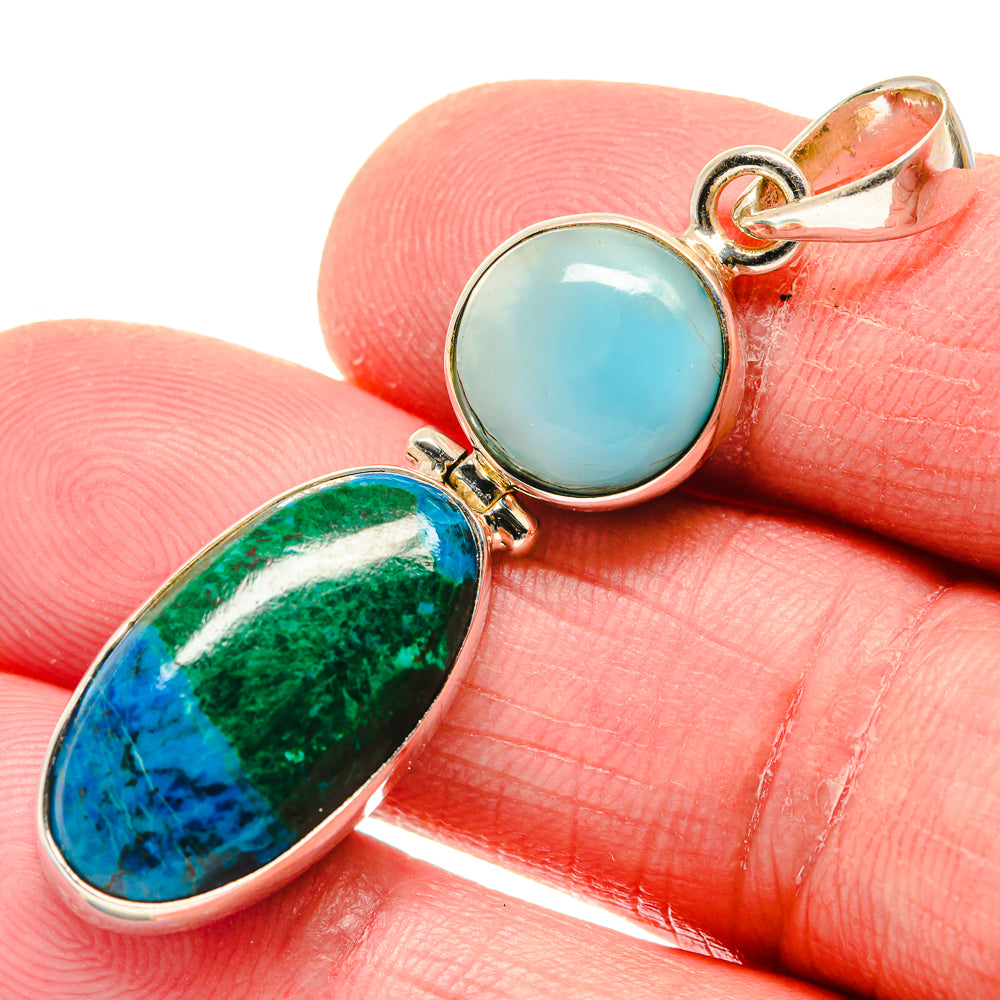 Chrysocolla Pendants handcrafted by Anasilvercos - PD20863