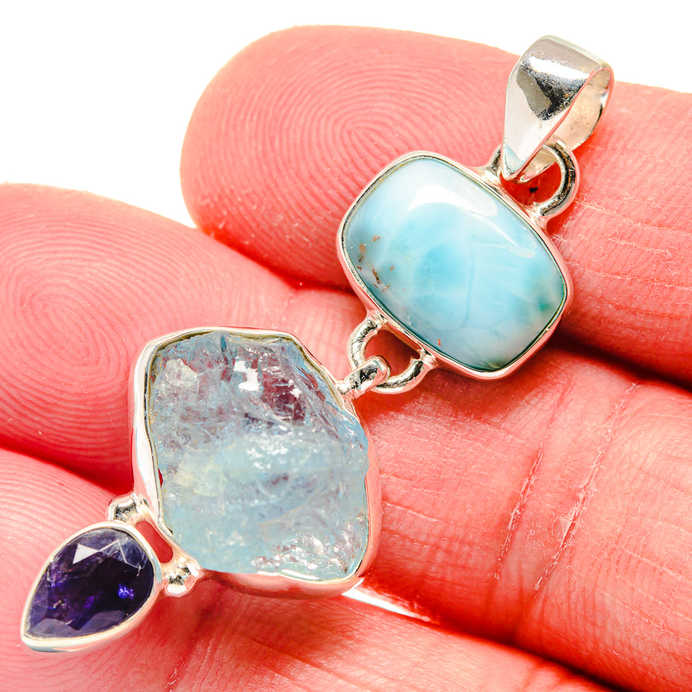 Aquamarine Pendants handcrafted by Anasilvercos - PD20864
