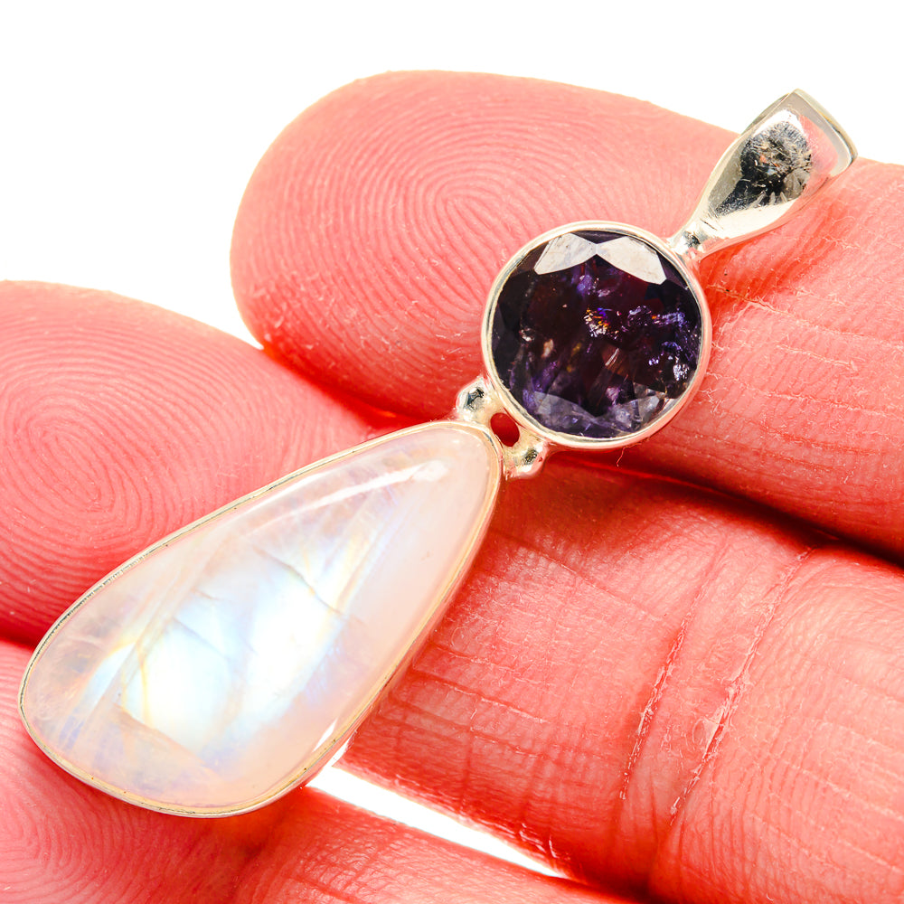 Rainbow Moonstone Pendants handcrafted by Anasilvercos - PD20865