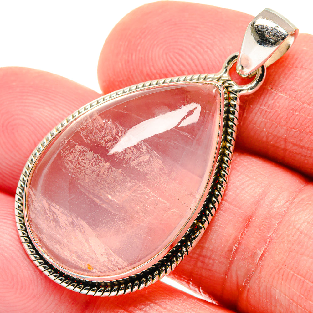 Rose Quartz Pendants handcrafted by Anasilvercos - PD20894