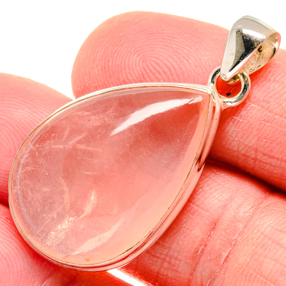 Rose Quartz Pendants handcrafted by Anasilvercos - PD20896