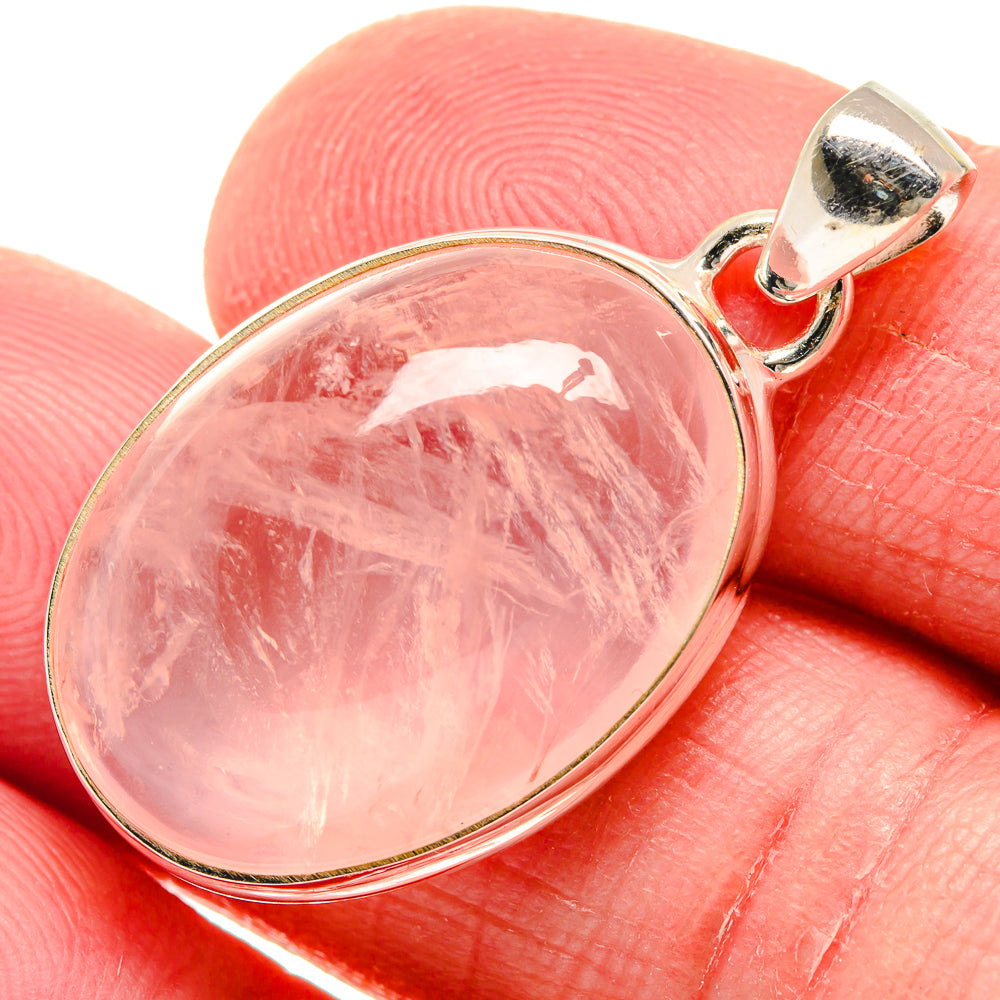 Rose Quartz Pendants handcrafted by Anasilvercos - PD20897