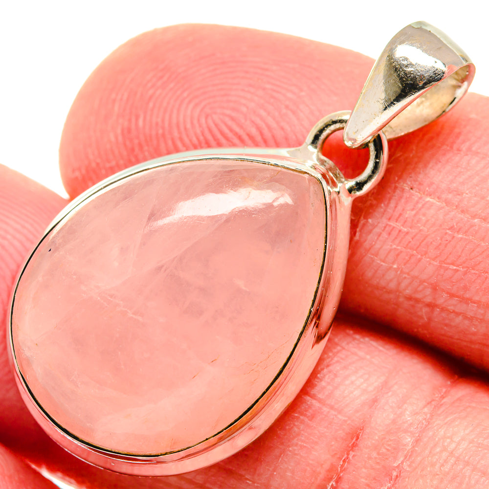 Rose Quartz Pendants handcrafted by Anasilvercos - PD20898