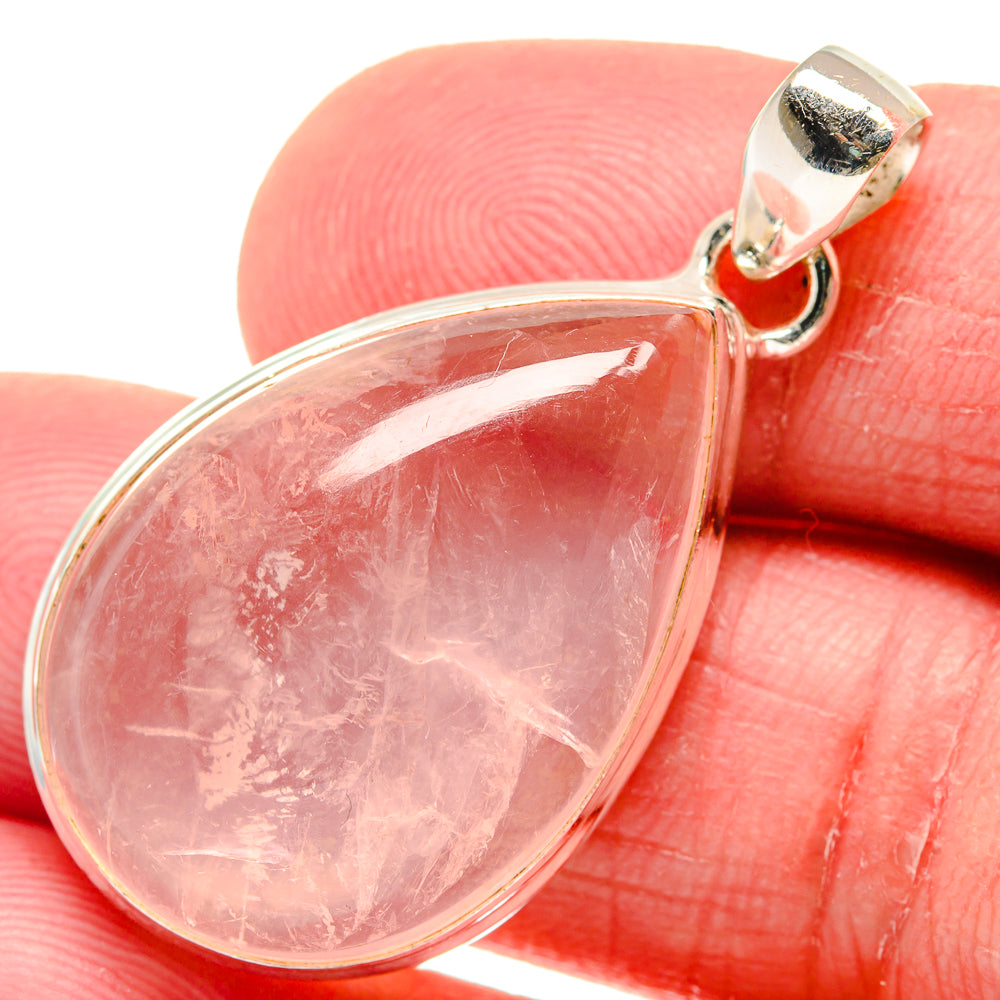 Rose Quartz Pendants handcrafted by Anasilvercos - PD20899