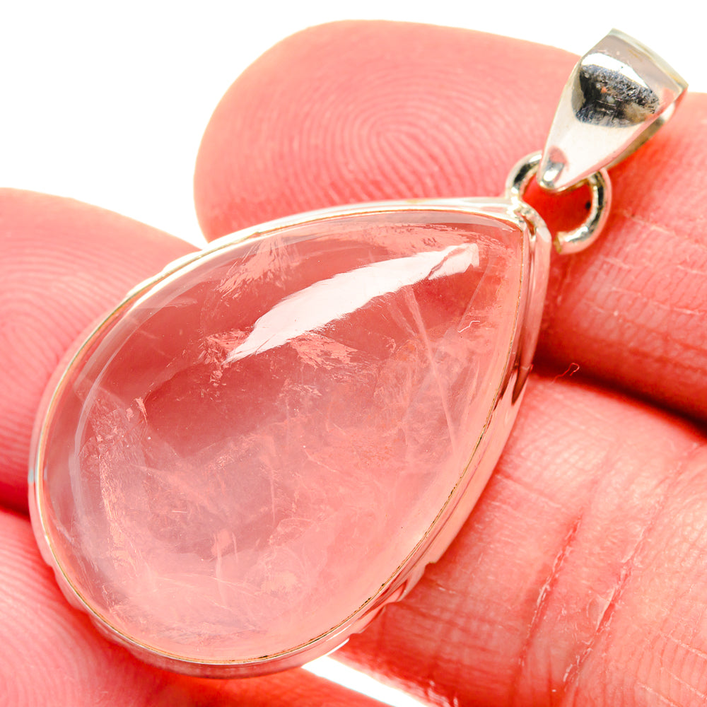 Rose Quartz Pendants handcrafted by Anasilvercos - PD20901