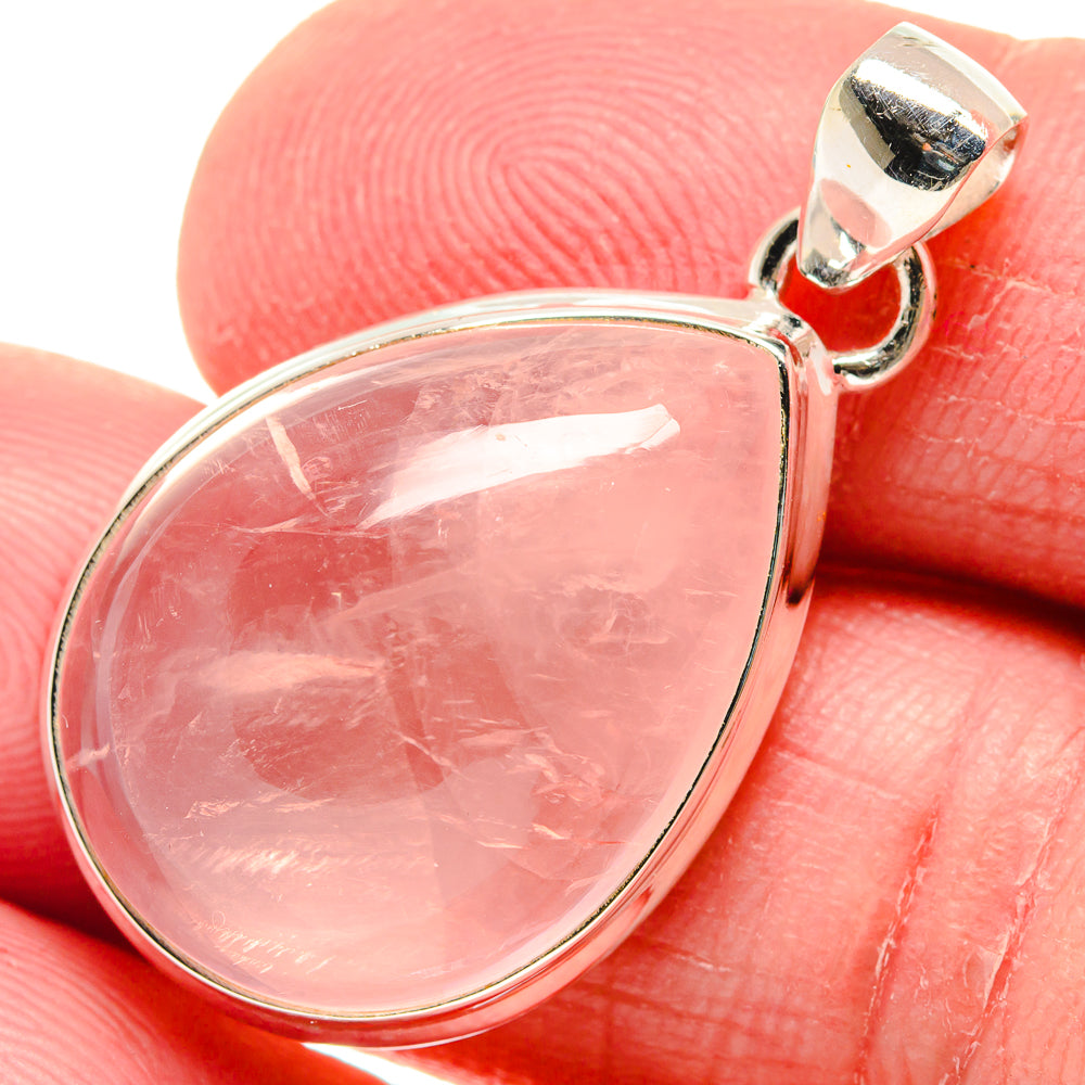 Rose Quartz Pendants handcrafted by Anasilvercos - PD20902