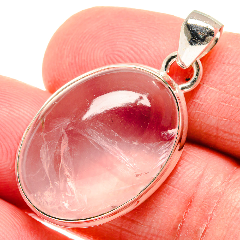 Rose Quartz Pendants handcrafted by Anasilvercos - PD20905