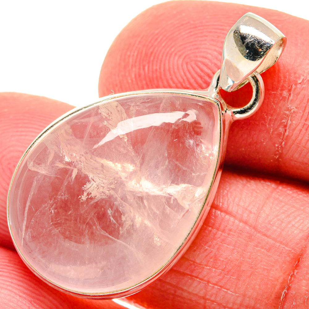 Rose Quartz Pendants handcrafted by Anasilvercos - PD20907