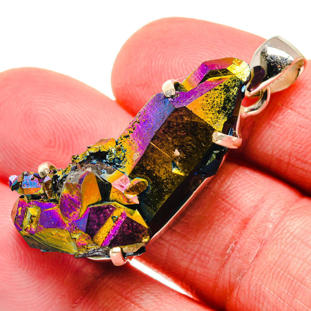Titanium Sunshine Druzy Pendants handcrafted by Anasilvercos - PD20947